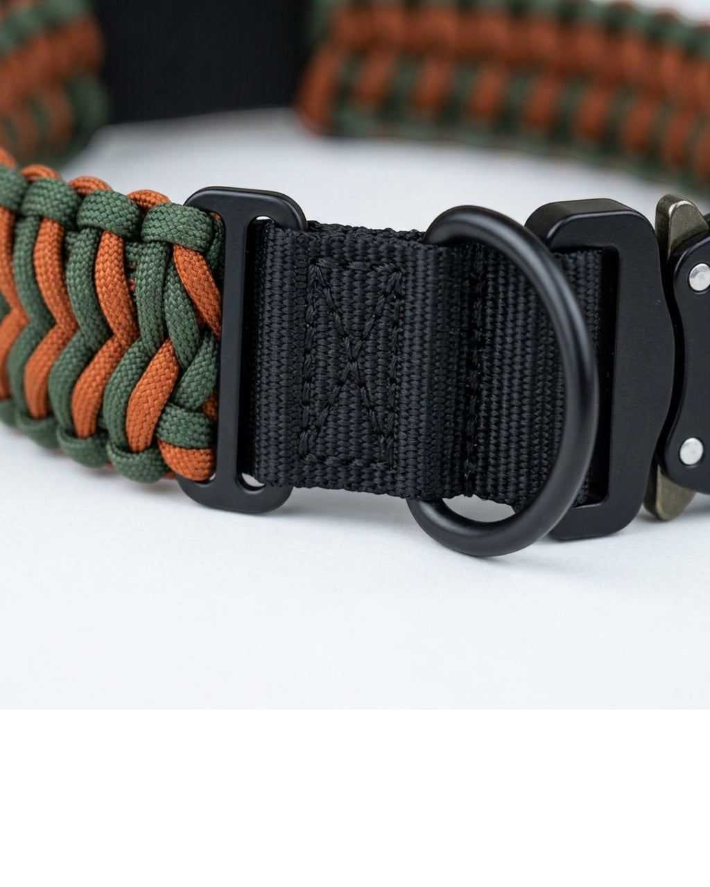 Paoth Cobra-Braid Paracord Dog Collar 38–50 cm Forest Orange - Detail view