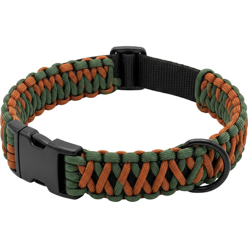 Paoth Cobra-Braid Paracord Dog Collar 38–50 cm Forest Orange - Product view