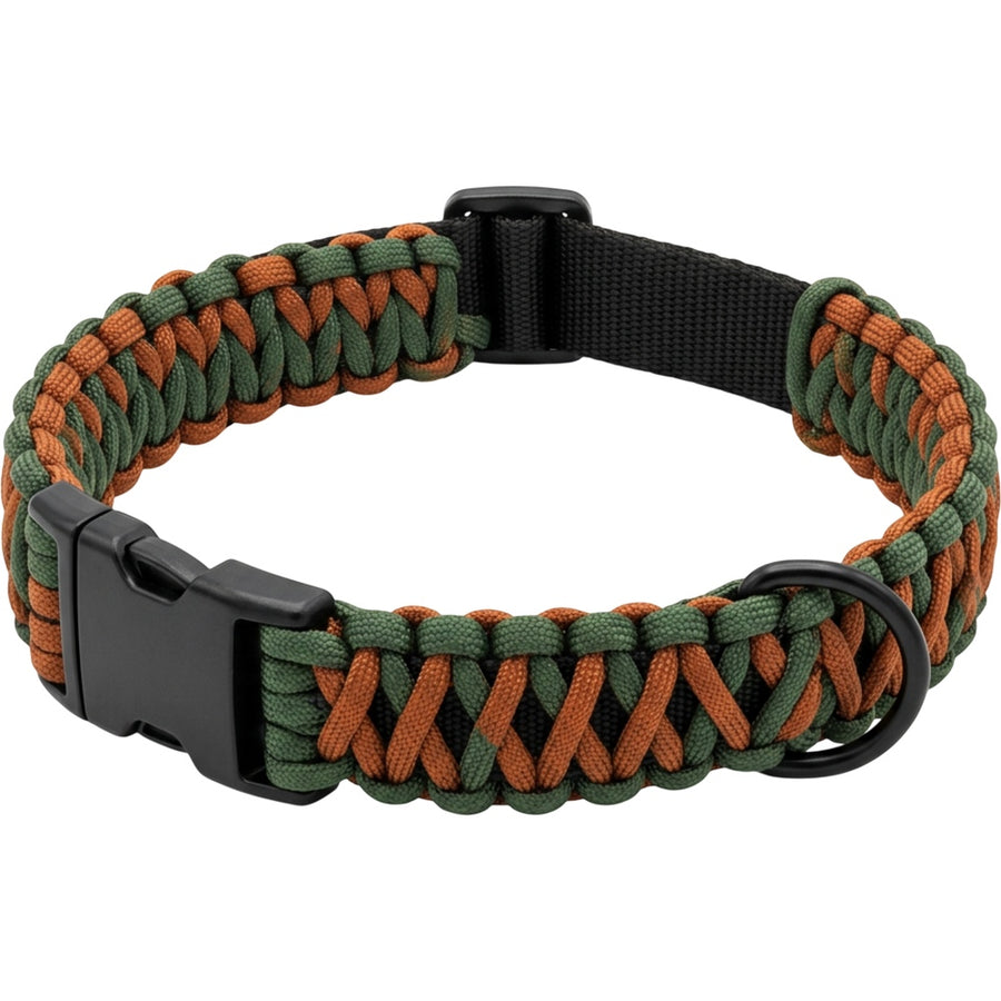 Paoth Cobra-Braid Paracord Dog Collar 38–50 cm Forest Orange