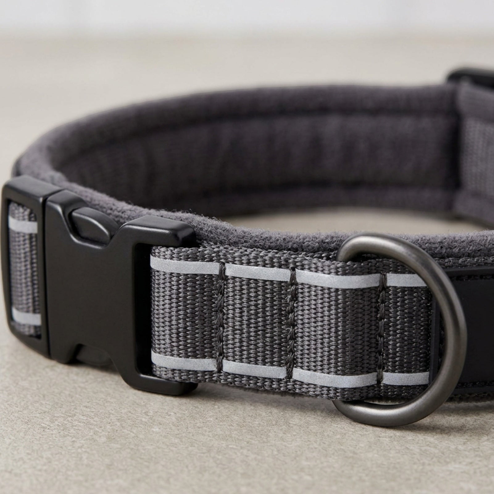 Paoth Padded Pet Collar Charcoal Reflective Large