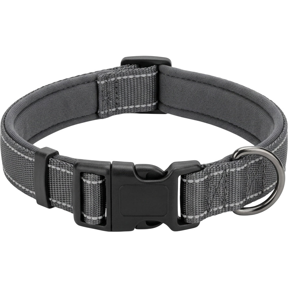 Paoth Padded Pet Collar Charcoal Reflective Large