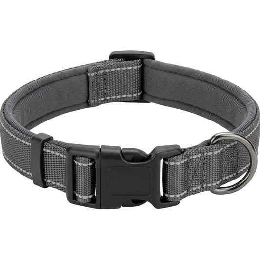 Paoth Padded Pet Collar Charcoal Reflective Large