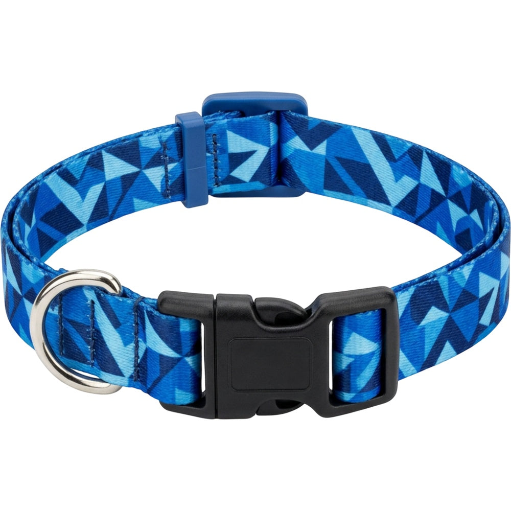 Paoth Patterned Pet Collar Blue Geo Small
